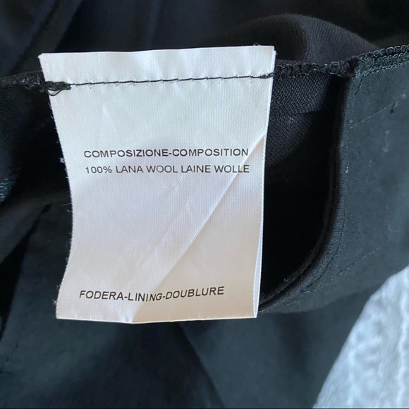 Yves Saint Laurent Black High Waist Pleat Detail Wool Pants - Picture 4 of 5